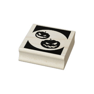 Evil pumpkins silhouette art stamp