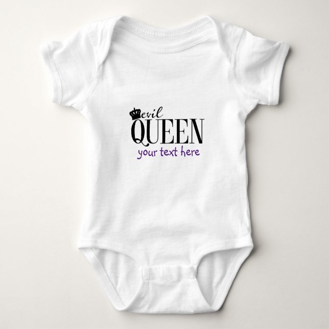 EVIL QUEEN Baby Personalised Custom One Piece Baby Bodysuit (Front)