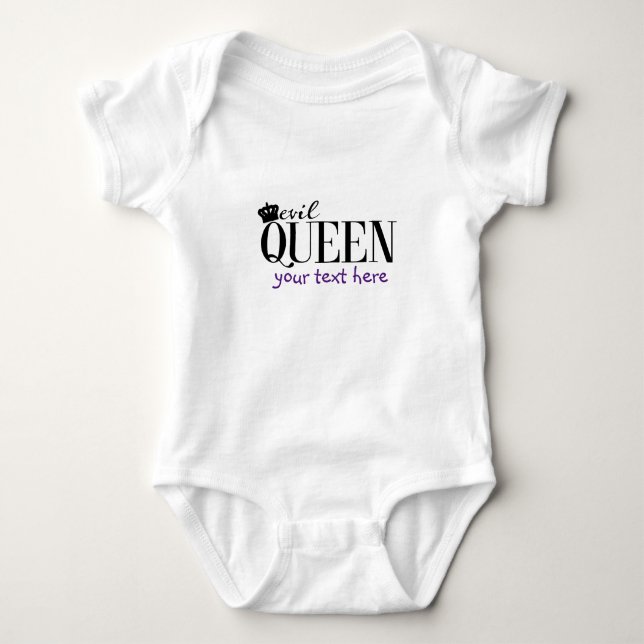 EVIL QUEEN Baby Personalised Custom One Piece Bodysuit (Front)