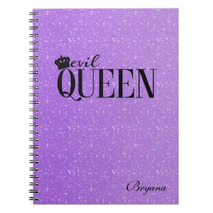 EVIL QUEEN Purple Glitter Glam Notebook Journal
