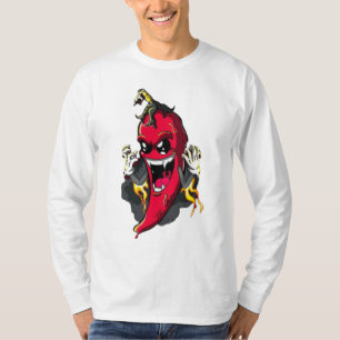 Evil Red Chilli Pepper Vampire – Fiery Halloween M T-Shirt