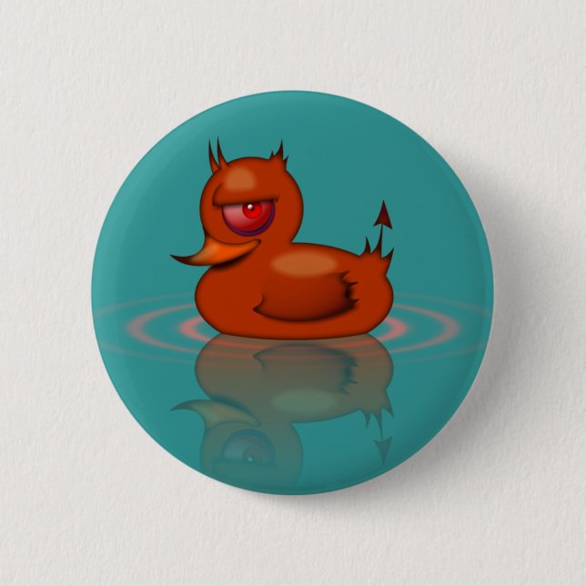 Evil Rubber Duck 6 Cm Round Badge (Front)