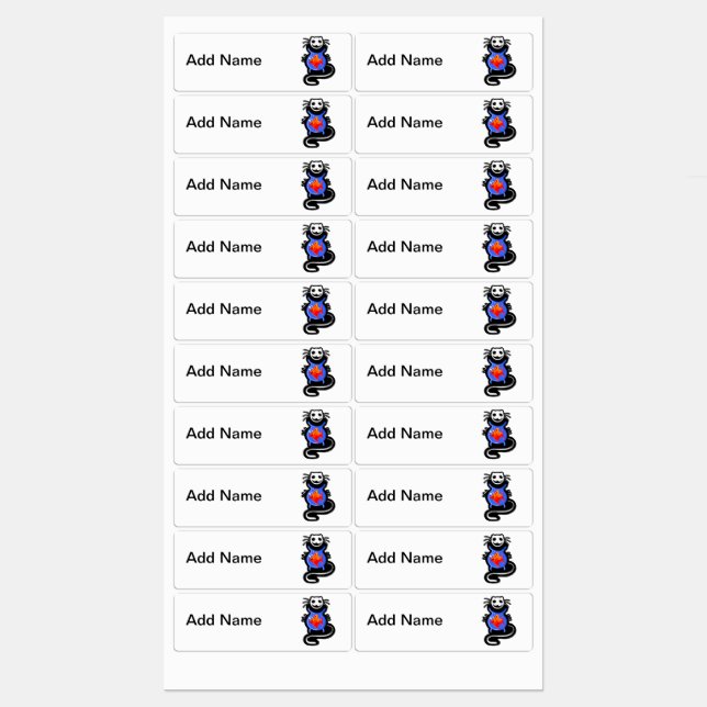 Evil Scary Cat Clothing Labels (Sheet)