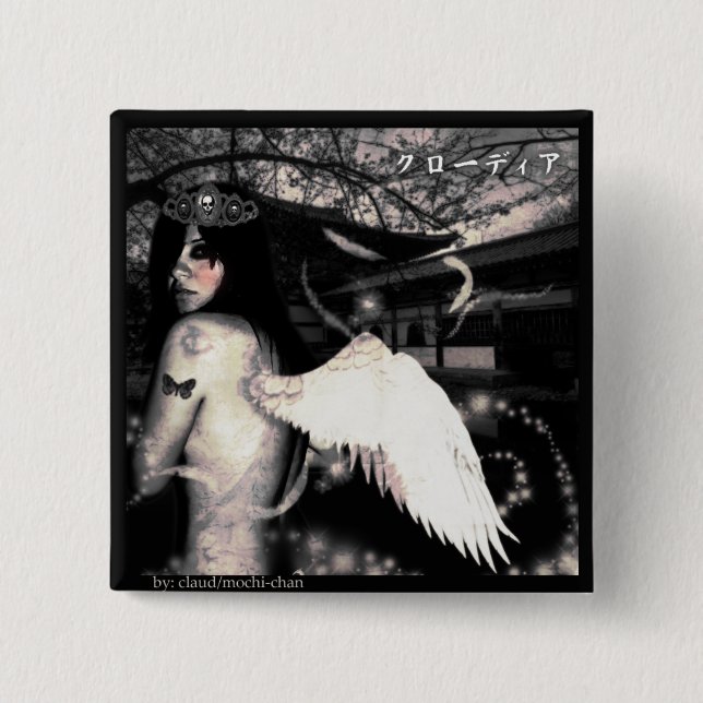 Evil Side Angel 15 Cm Square Badge (Front)