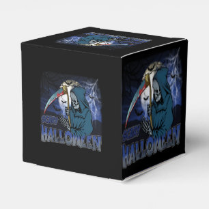 Evil Skeleton In Scary Dark Night Halloween Favour Box