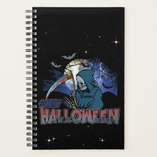 Evil Skeleton In Scary Dark Night Halloween Planner