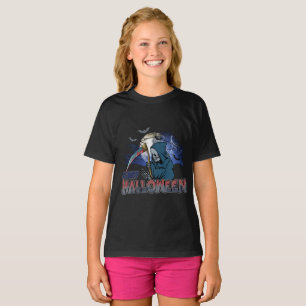 Evil Skeleton In Scary Dark Night Halloween T-Shirt