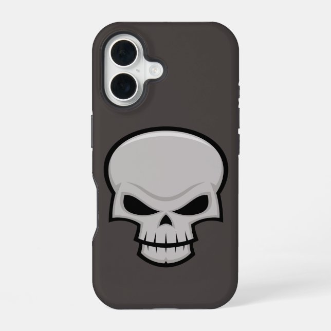 Evil Skull Design iPhone 16 Case (Back)
