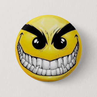evil-smiley-face 6 cm round badge