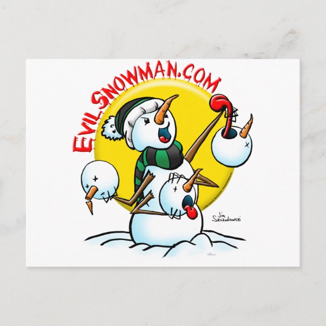 evil snowman postcard (Front)