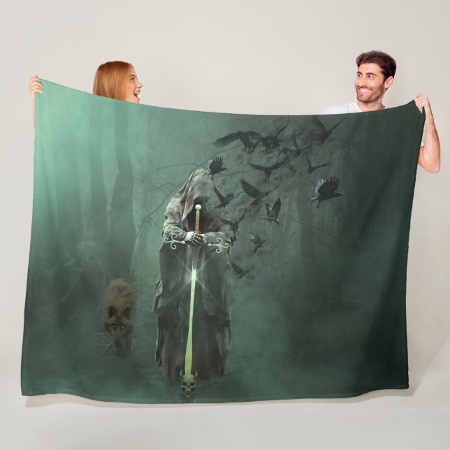 EVIL SPIRIT and HIS WOLF Fleece Blanket (In Situ)