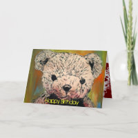'Evil Teddy Bear' Birthday Card