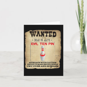 Evil Ten Pin 10 Funny Bowling Short Sleeve Tee Card