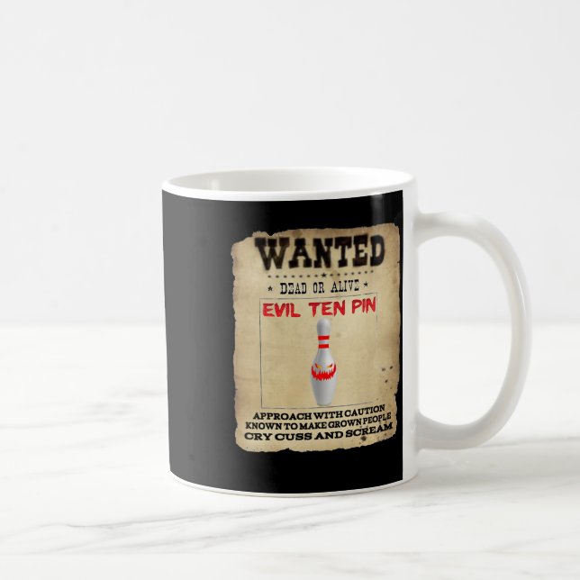 Evil Ten Pin 10 Funny Bowling Short Sleeve Tee  Coffee Mug (Right)