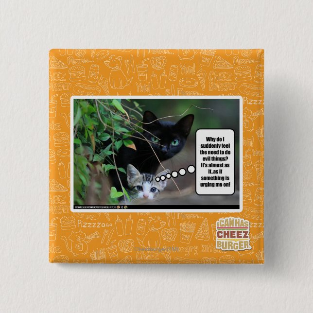 evil things 15 cm square badge (Front)