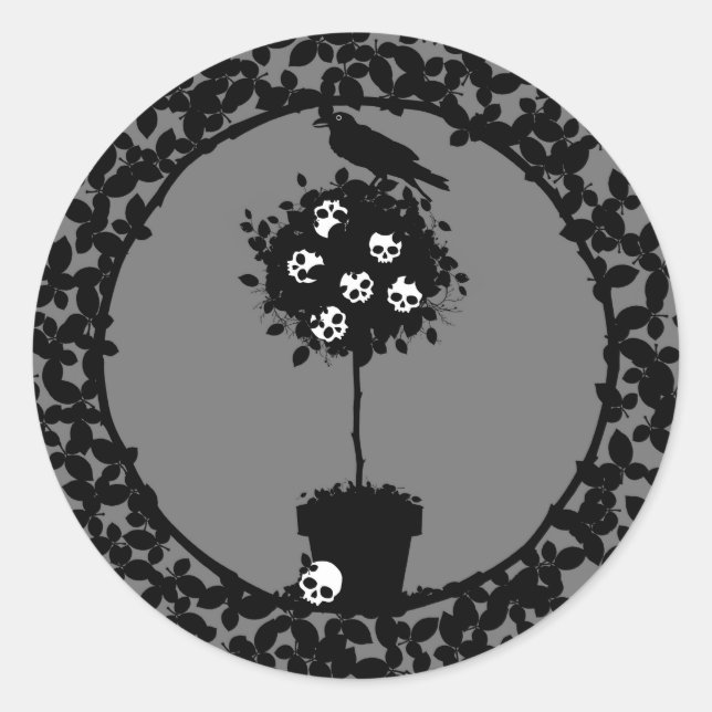 Evil Topiary Coordinates Classic Round Sticker (Front)