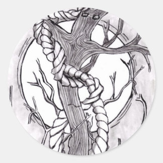 evil tree classic round sticker
