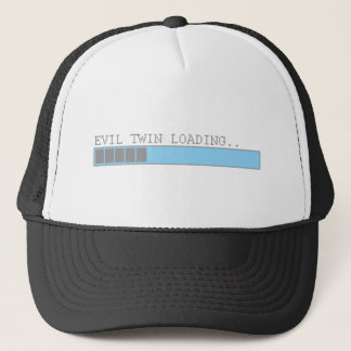 Evil twin loading funny mens kids girls gag humour trucker hat