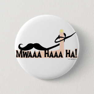 Evil Twirling Moustache 6 Cm Round Badge