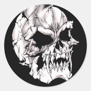 Evil Vampire Skull Classic Round Sticker