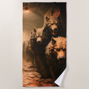 Evil Wolves Beach Towel