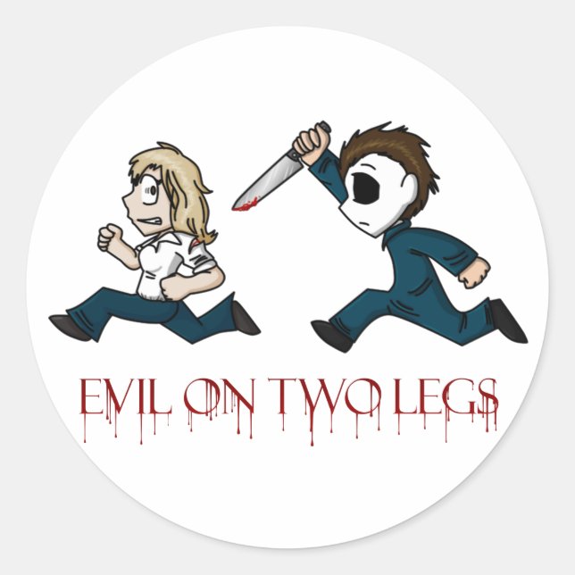 Evilontwolegs caricatures classic round sticker (Front)