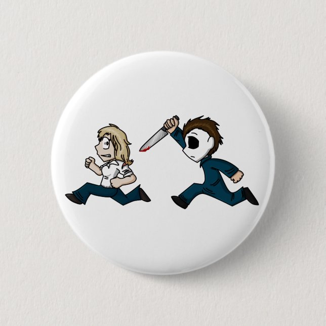 Evilontwolegs.com caricatures 6 cm round badge (Front)