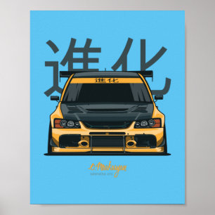 Evo IX yellow Poster