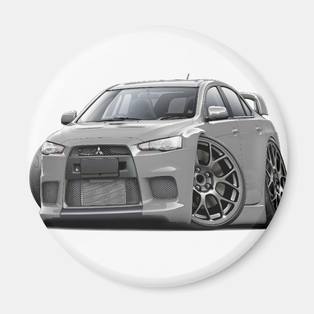 Evo Silver Car Magnet (Front)
