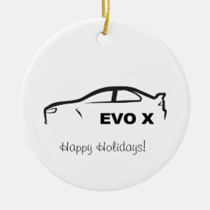 EVO X Bllack Silhouette Logo Ceramic Ornament