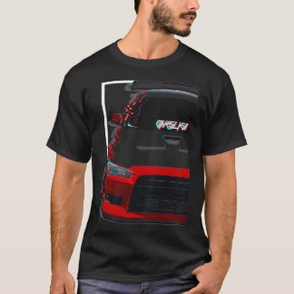 EVO X JDM TUNER GLITCH Red T-Shirt
