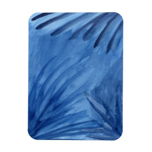 Evocative Abstract Blue Rays Watercolor Painting Magnet