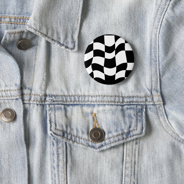 Evoke Emotions with Intriguing Monochrome Pattern 6 Cm Round Badge (In Situ)