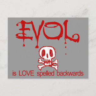 Evol Is Love Spelled Backwards Postcard