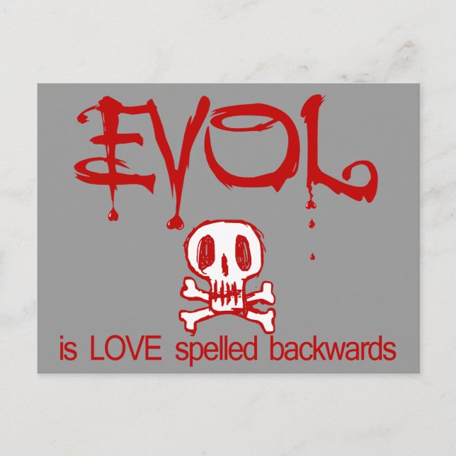 Evol Is Love Spelled Backwards Postcard (Front)