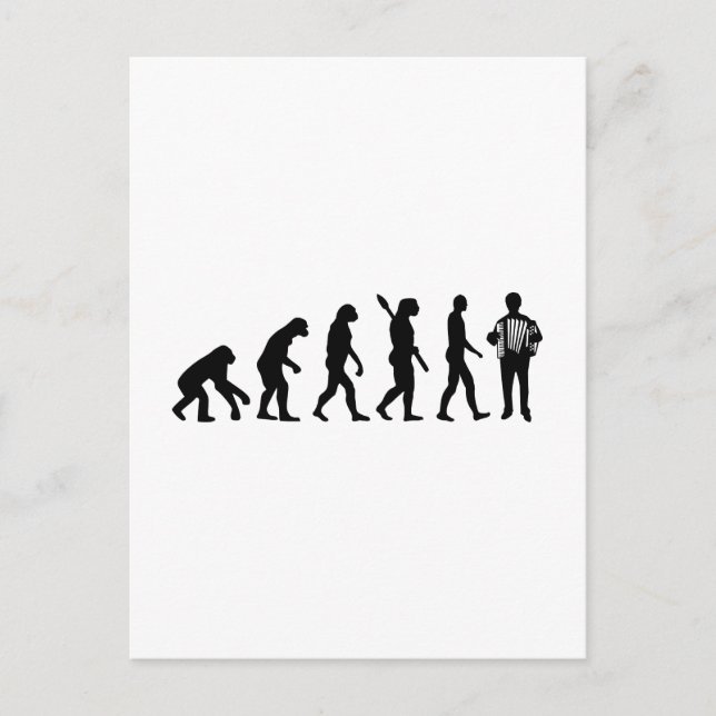 Evolution Accordion player Postcard (Front)