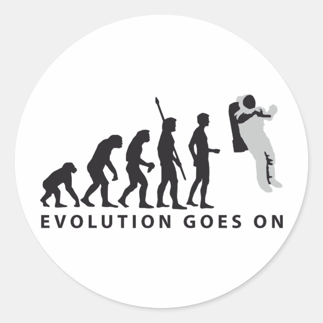 evolution astronaut classic round sticker (Front)