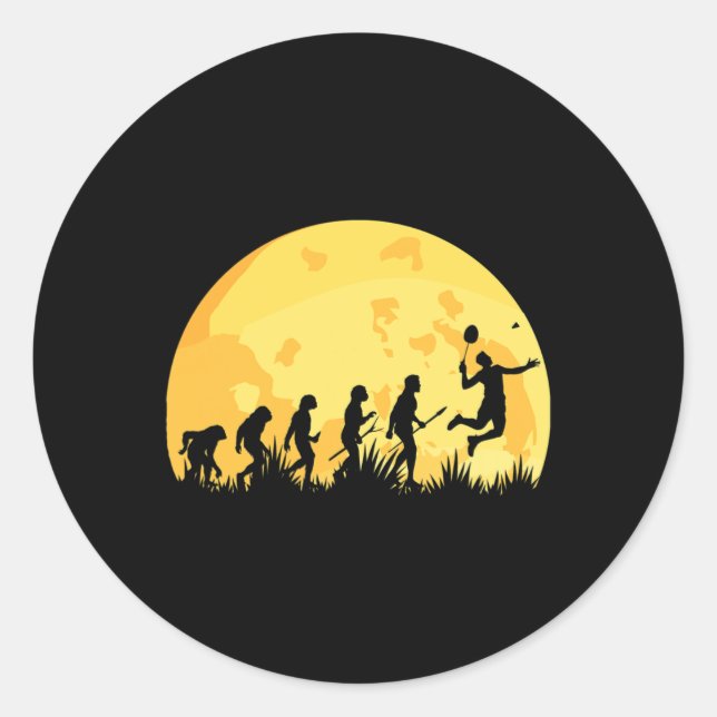 Evolution Badminton Bright Badminton Player Gift  Classic Round Sticker (Front)