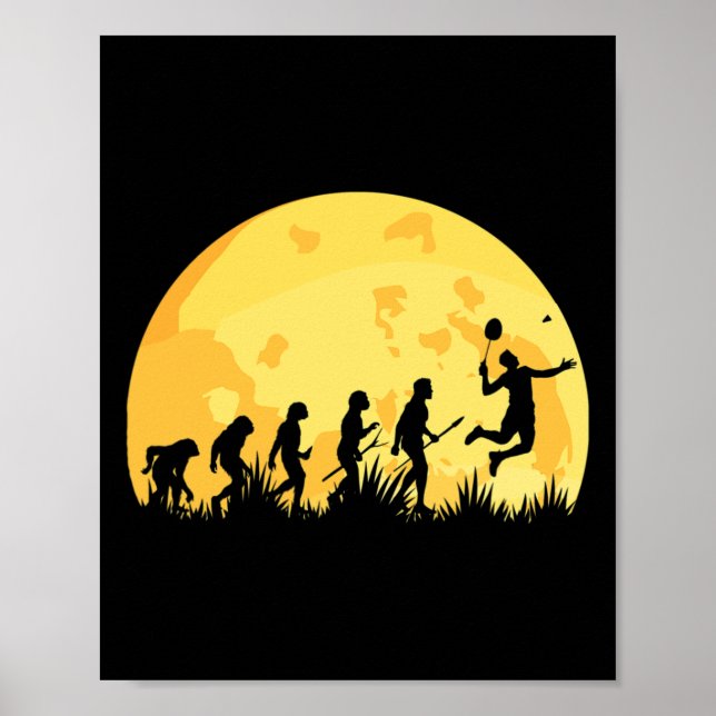 Evolution Badminton Bright Badminton Player Gift  Poster (Front)