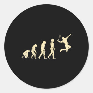 Evolution Badminton Player Shuttle Racket Classic Round Sticker