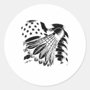 Evolution Badminton Player Shuttle Racket Classic Round Sticker