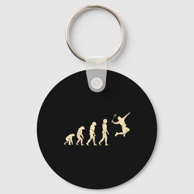 Evolution Badminton Player Shuttle Racket  Key Ring (Front)