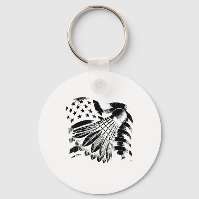 Evolution Badminton Player Shuttle Racket  Key Ring (Front)