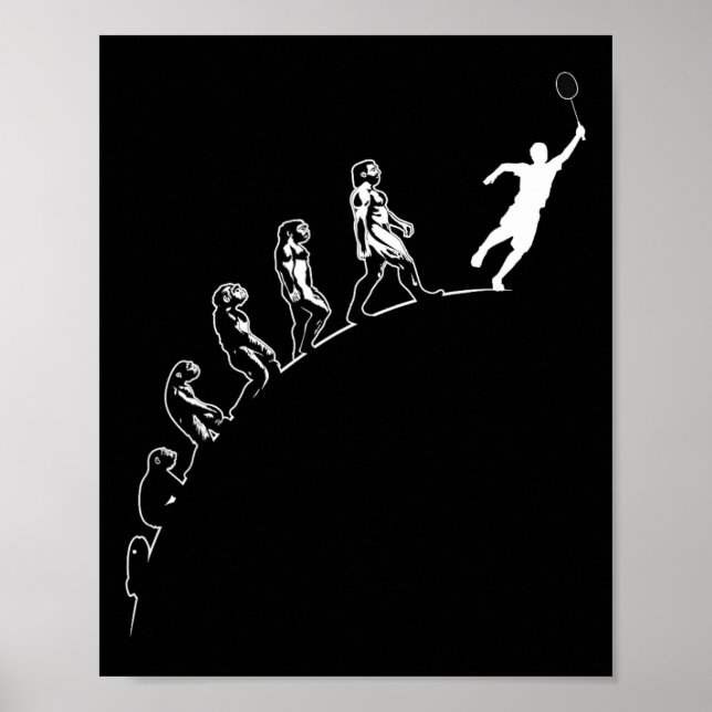 Evolution Badminton Shuttle Art Sports  Poster (Front)