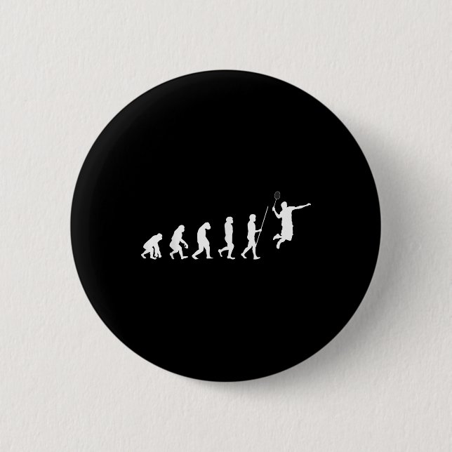 Evolution Badminton _ Shuttle _ Badminton Player G 6 Cm Round Badge (Front)