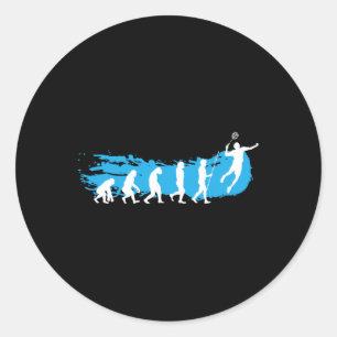 Evolution Badminton Shuttle Badminton Player Gift Classic Round Sticker