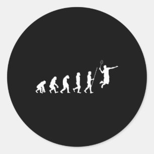 Evolution Badminton Shuttle Badminton Player Gift Classic Round Sticker