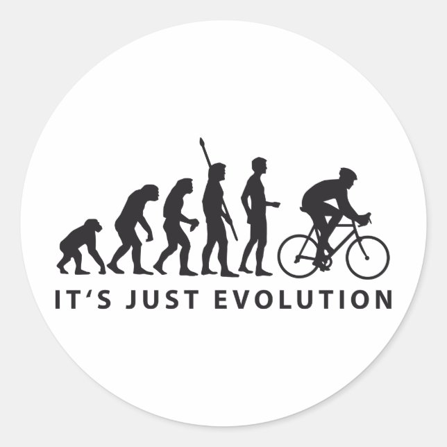 evolution bicycle classic round sticker (Front)