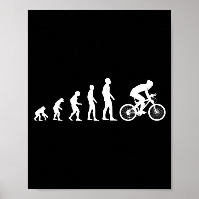 Evolution Bike Man Humour Cyclist Funny  Poster (Front)