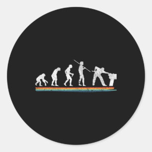 Evolution Billiards Funny Vintage Classic Round Sticker